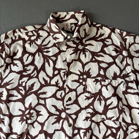 Wayan Natural Wear Vintage Mens 2XL Brown Hawaiian Button Up Short Sleeve Shirt - Picture 2 of 16